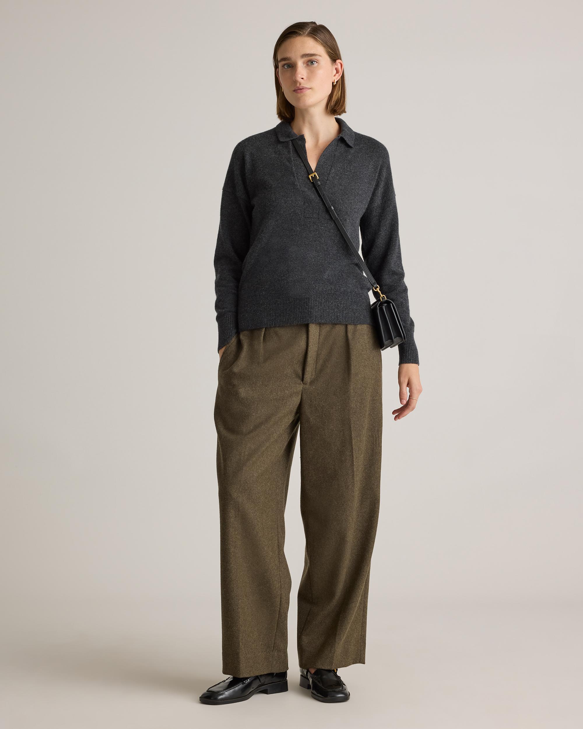 Quince | Women's Mongolian Cashmere Polo Sweater Product Image