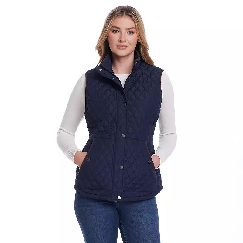 Women's Weathercast Corduroy Trimmed Quilted Vest,  Product Image