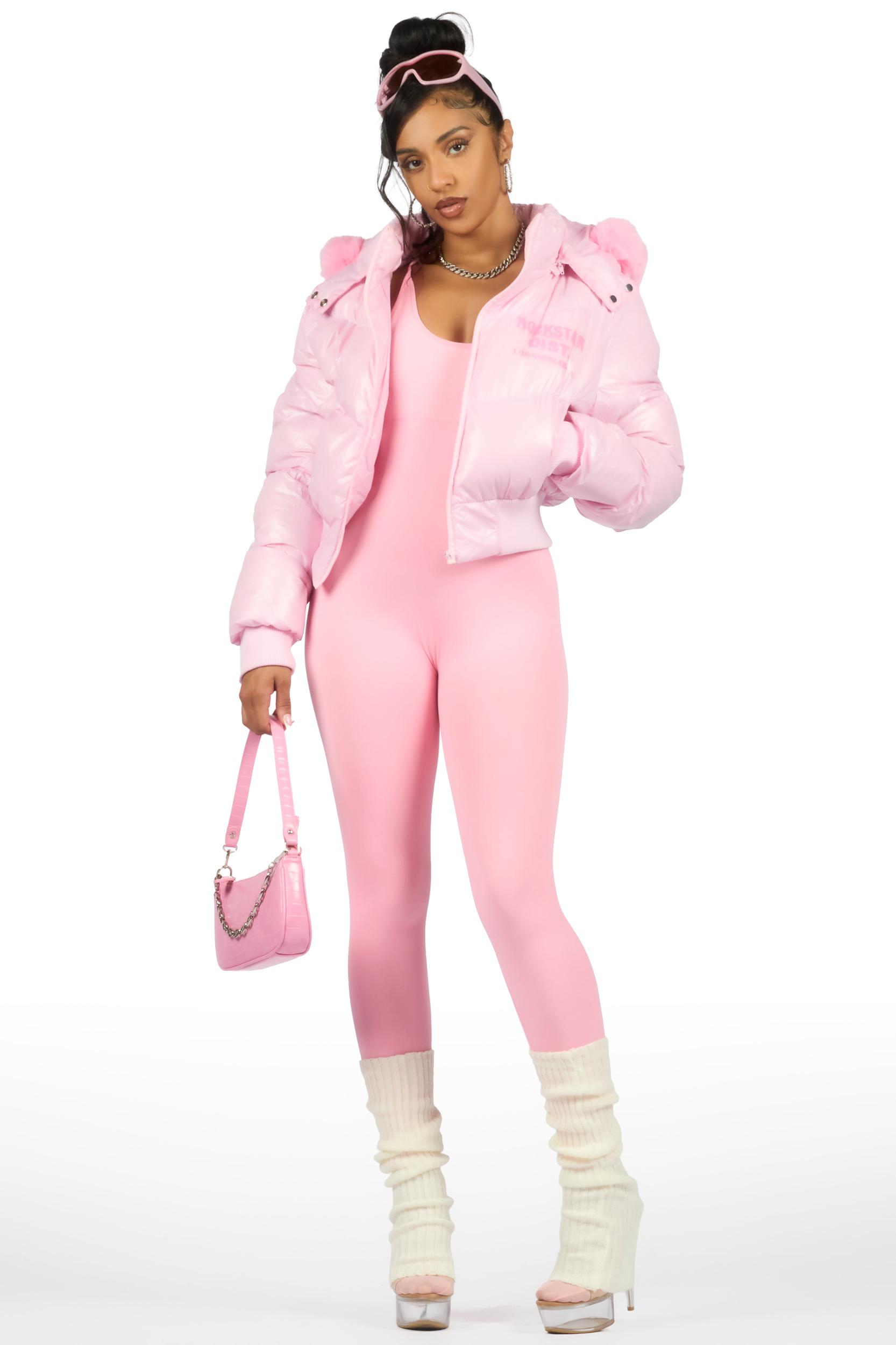 Moncia Pink Puffer Jacket Female Product Image