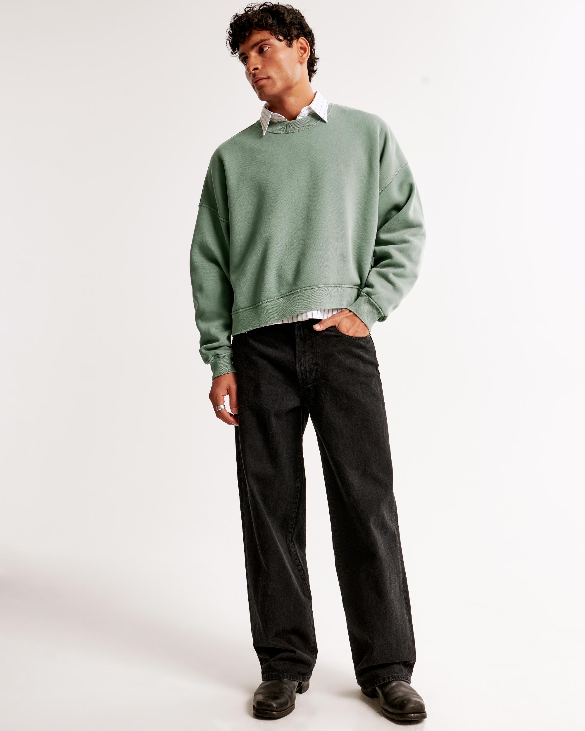 Cropped Essential Crew Sweatshirt Product Image