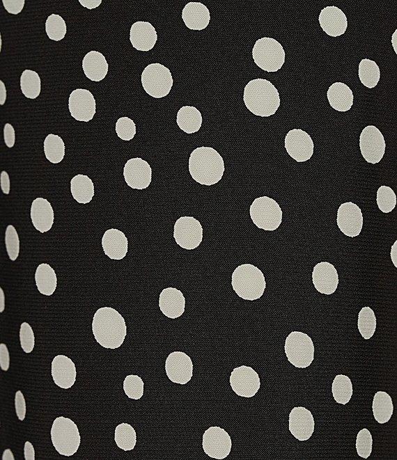 Kasper Stretch Dot Print Crew Neckline Short Sleeve Fit and Flare Midi Dress Product Image