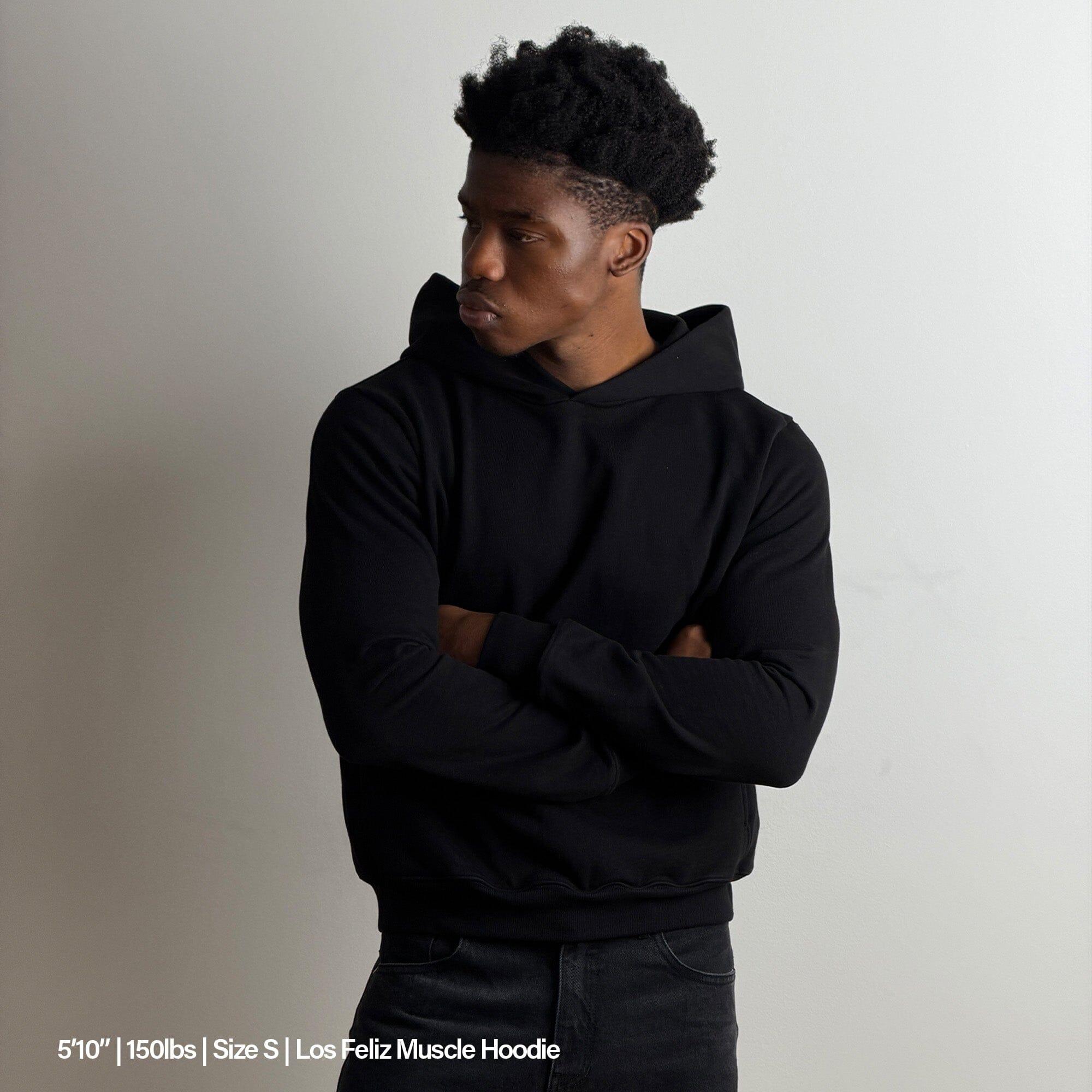 Los Feliz Crop Muscle Hoodie | Fitted Male Product Image