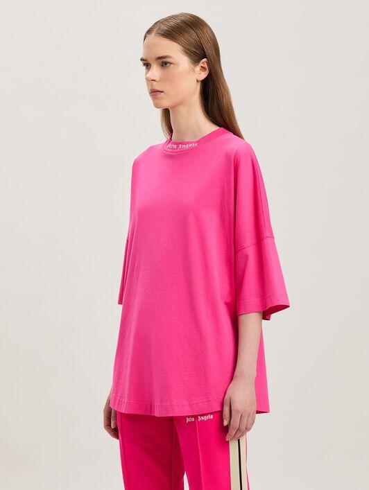 BACK CURVED LOGO LOOSE TEE FUCHSIA - SOF Product Image