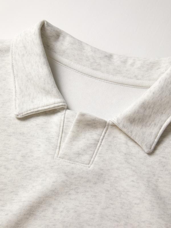 Solid Color Lapel Neck Oversized Hoodie Product Image