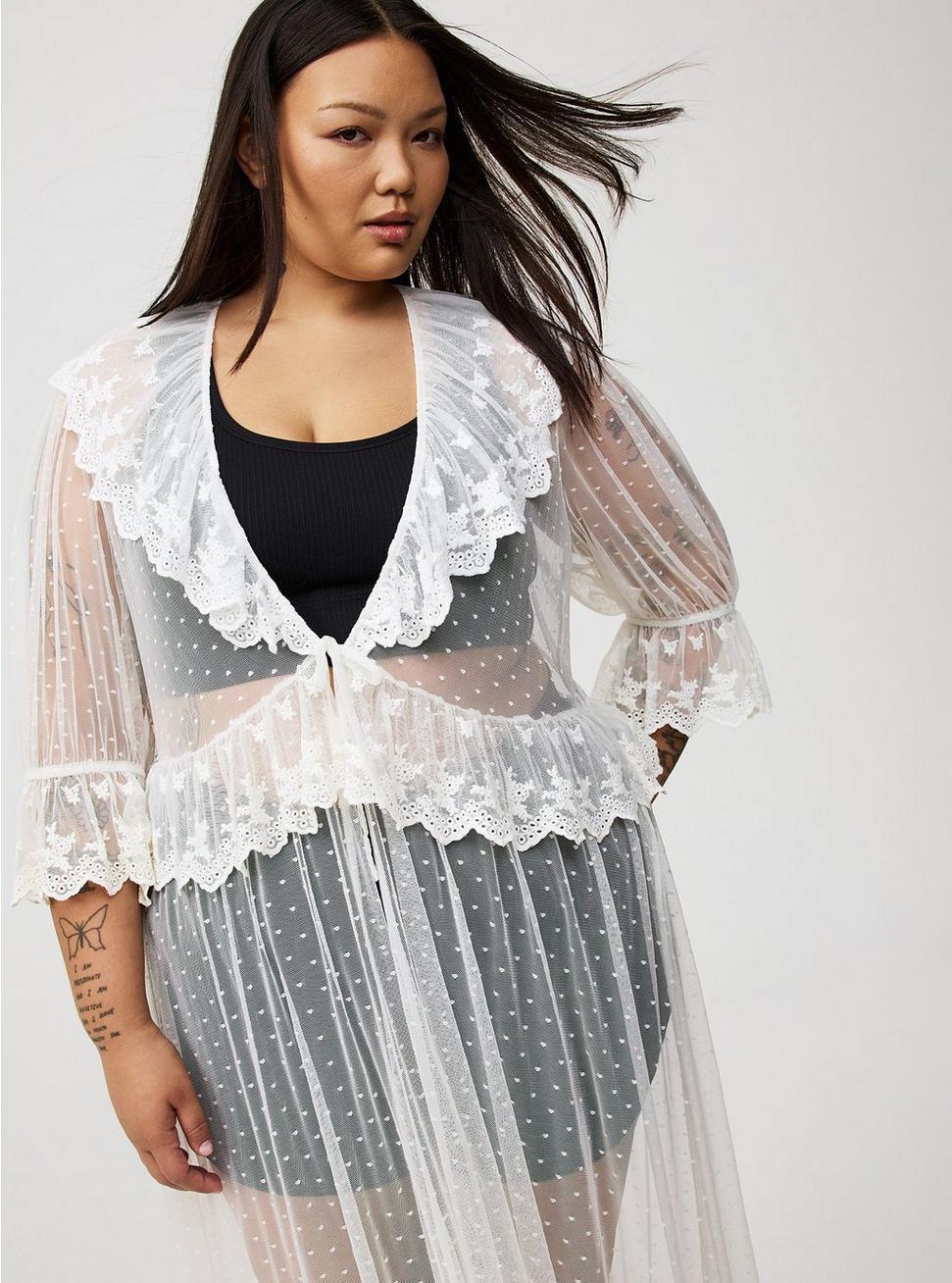 Lace Ruffle Tier Kimono Product Image