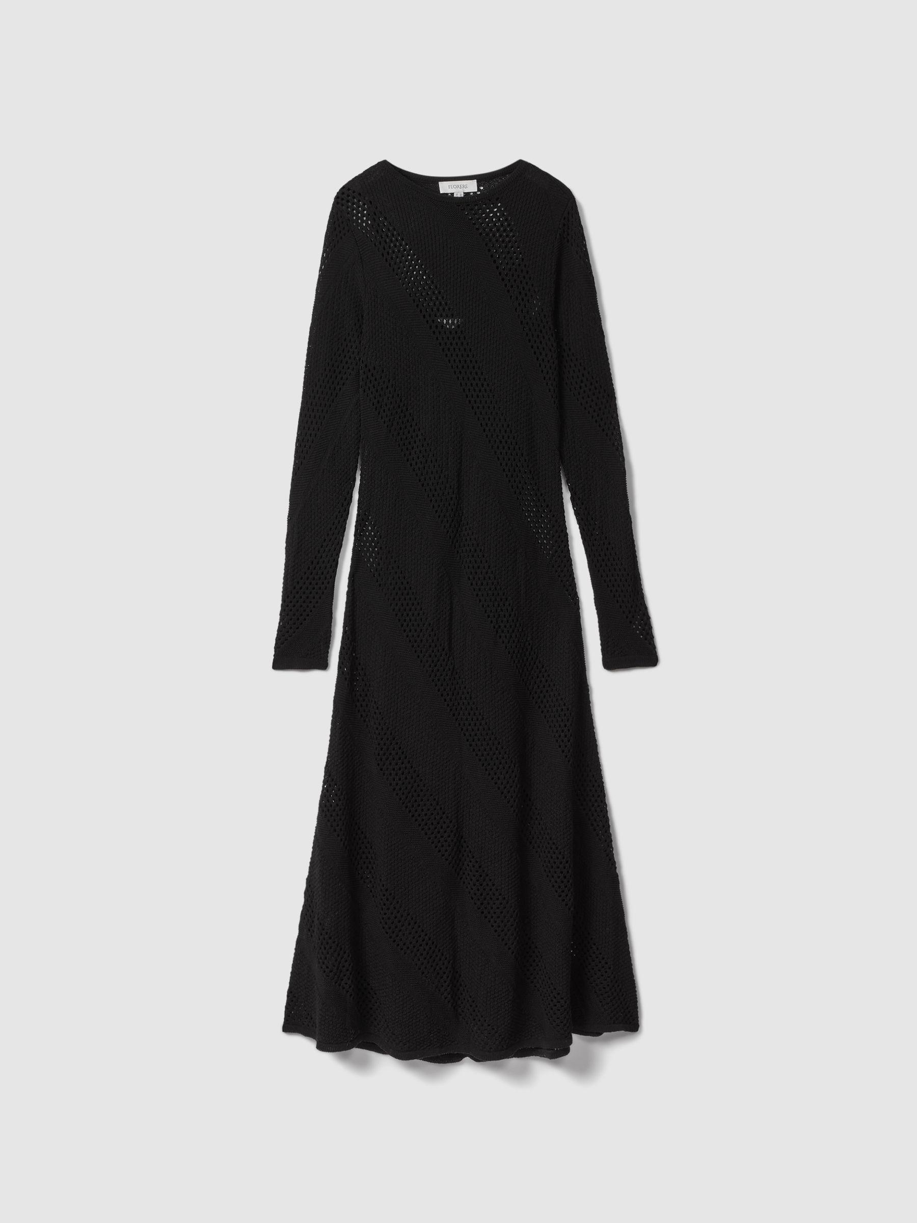 Florere Crochet Midi Dress in Black Product Image