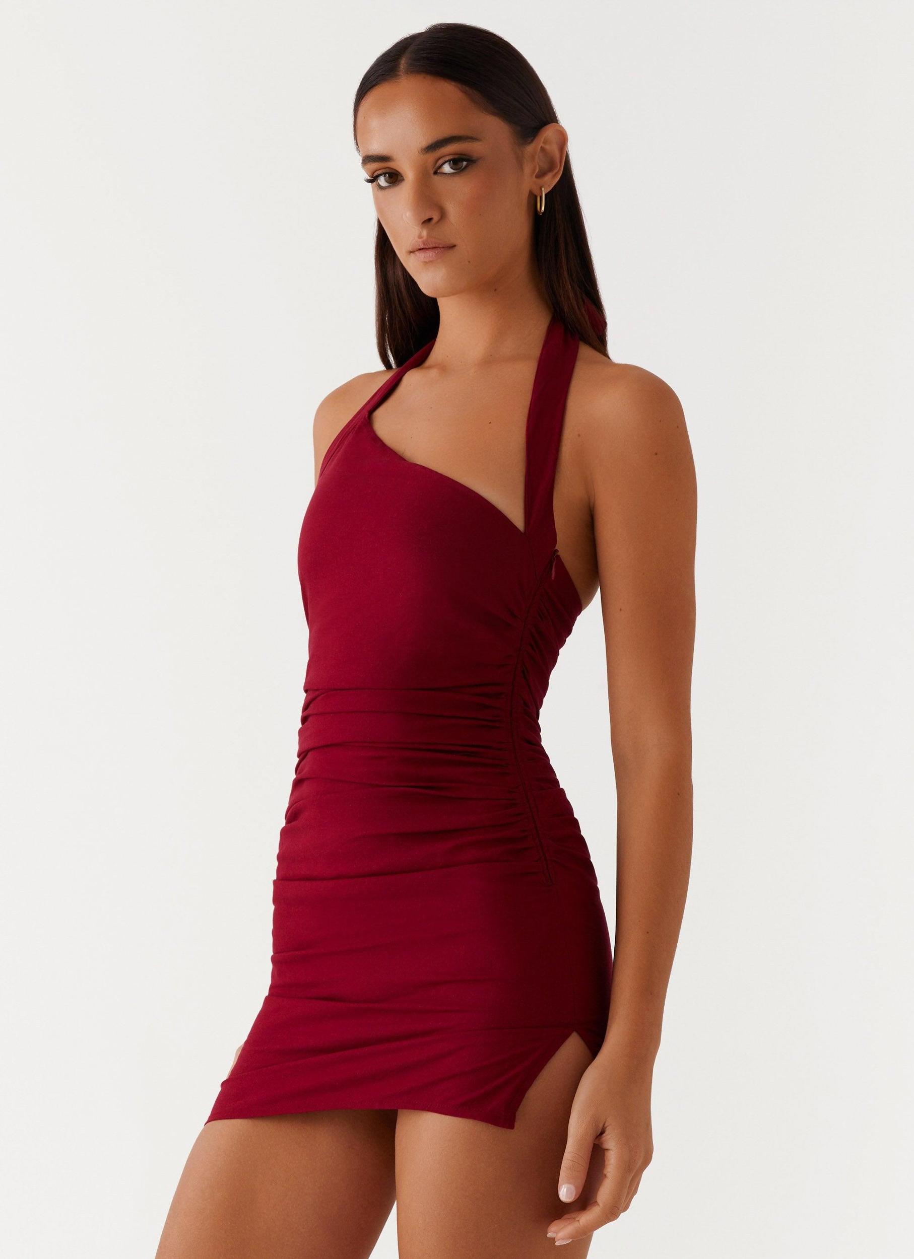 Annalissa Linen Mini Dress - Red Product Image