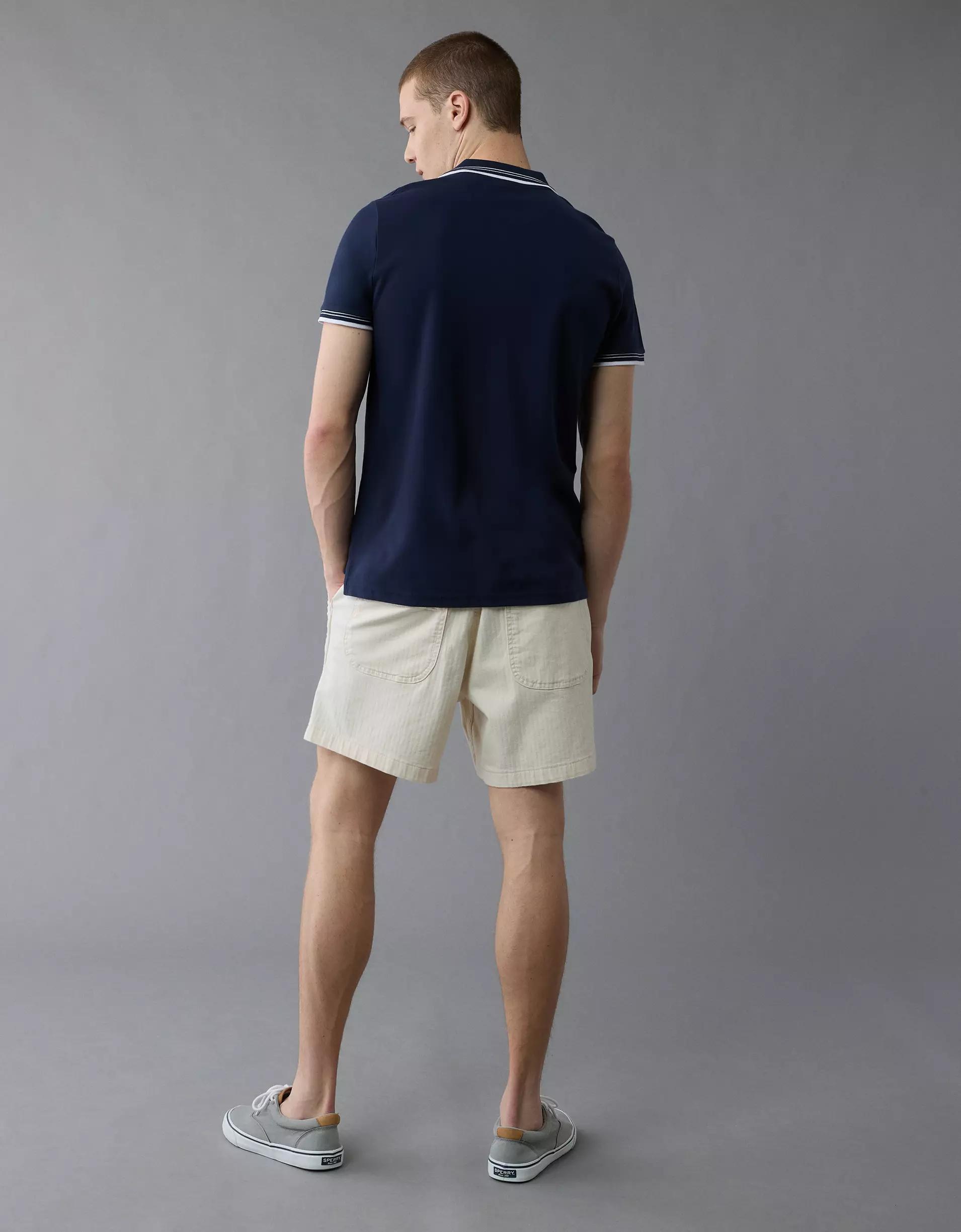 AE Lived-In Stretch Pique Slim Fit Tipped Polo Shirt Product Image