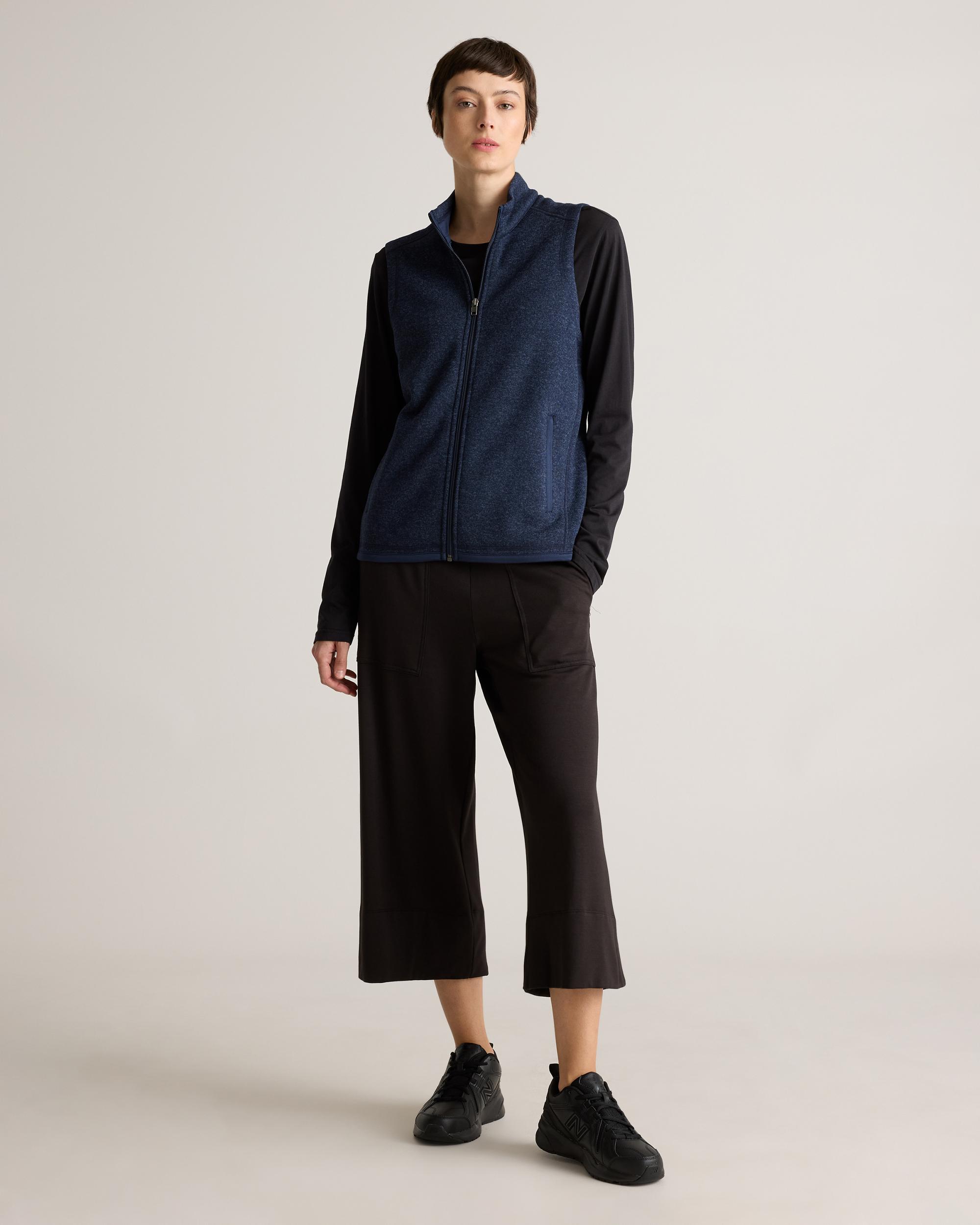 Quince | Women's Sweater-Knit Fleece Full-Zip Vest Size XL, Recycled Polyester Product Image