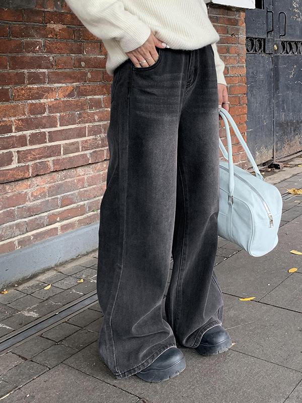 Vintage Black Wash Distressed Boyfriend Jeans Product Image