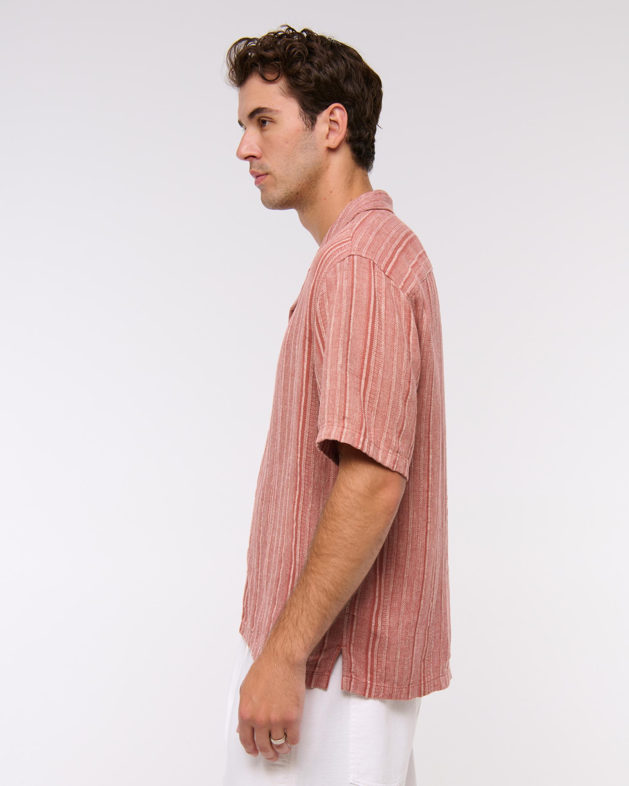 Camp Collar Summer Linen-Blend Shirt Product Image