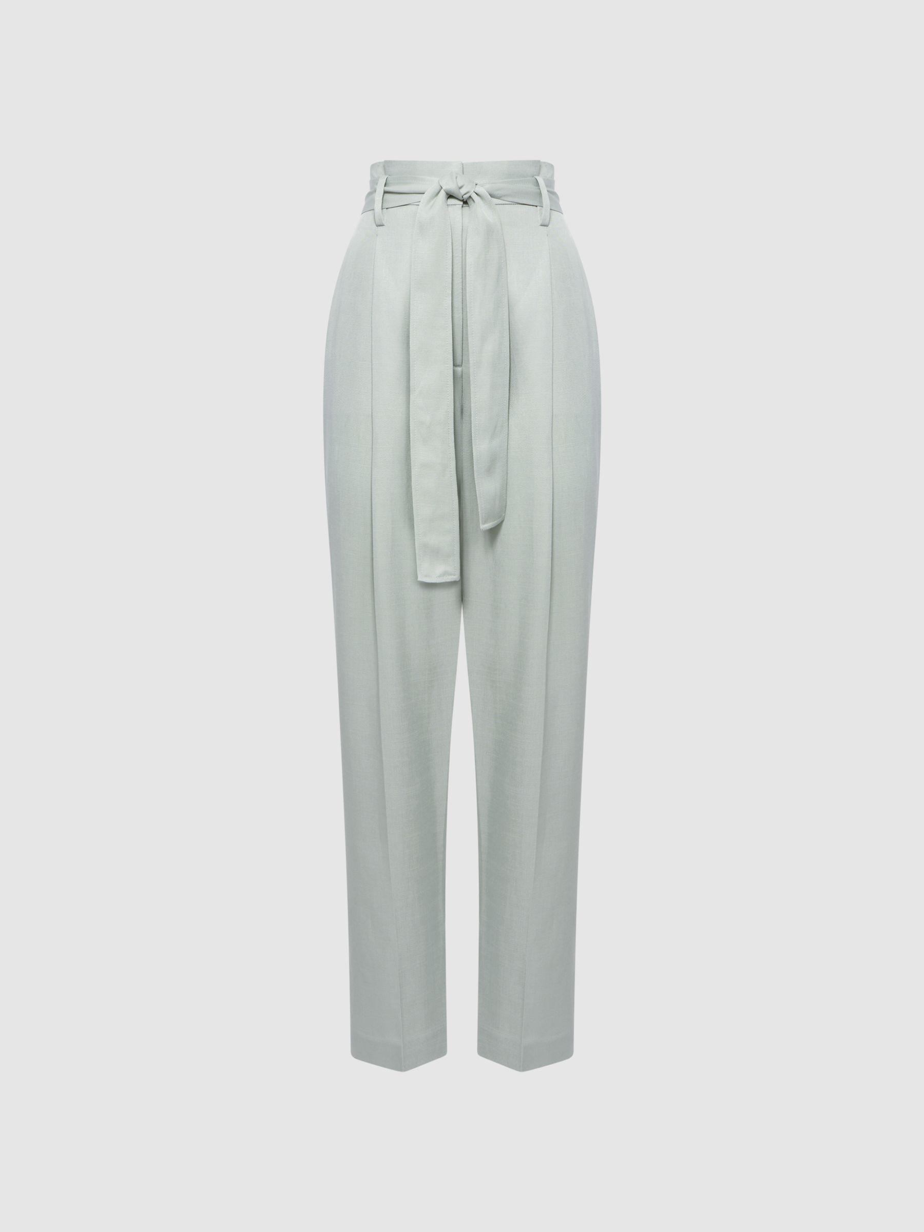 Tapered High Rise Trousers in Mint Product Image