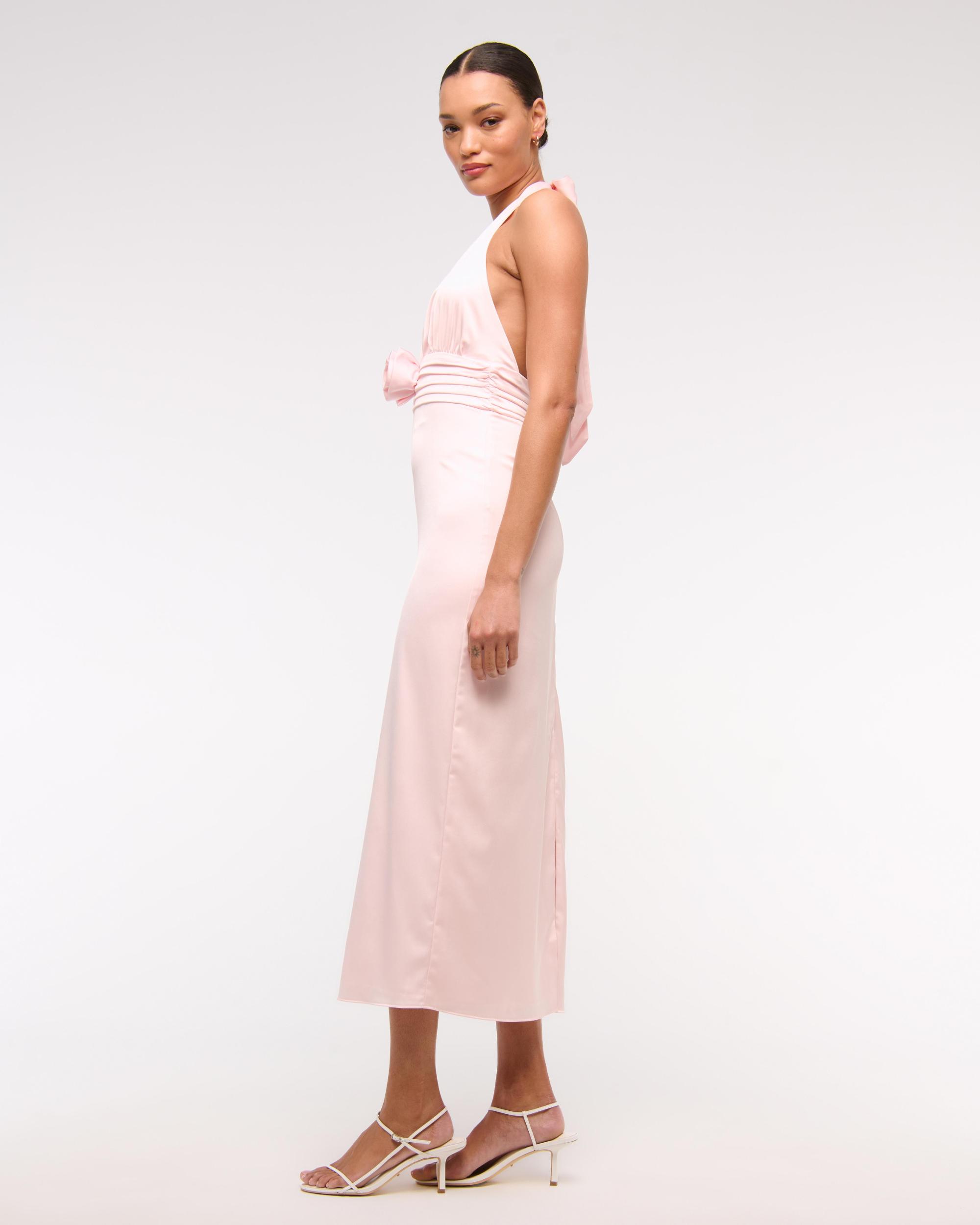 Rosette Halter Midi Dress Product Image