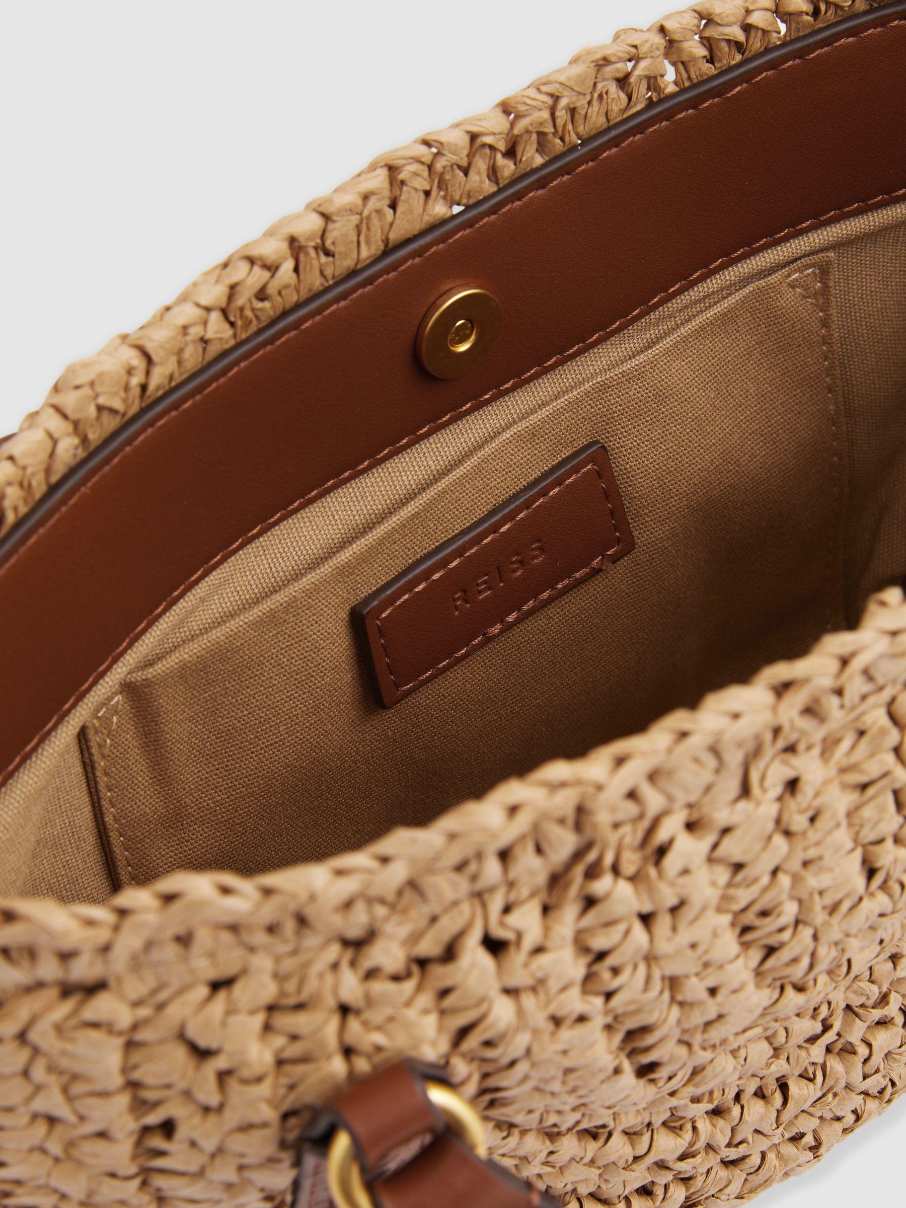 Raffia Woven Cross-body Bag in Natural Product Image