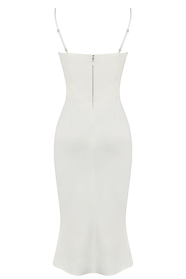 Amalia  ivory satin cutout corset dress Product Image