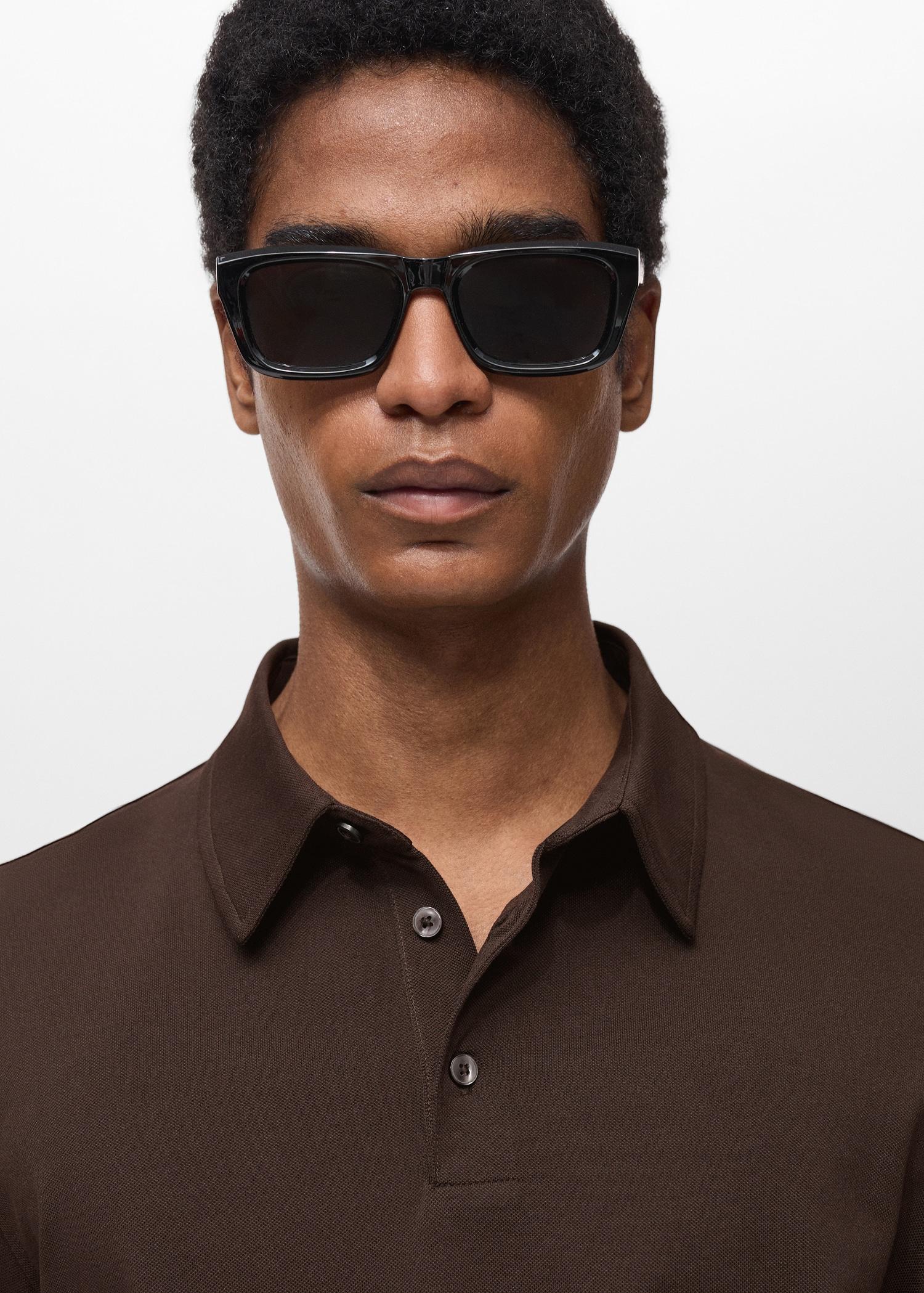 Slim-fit cotton-piqué polo shirt - Men | MANGO USA Product Image