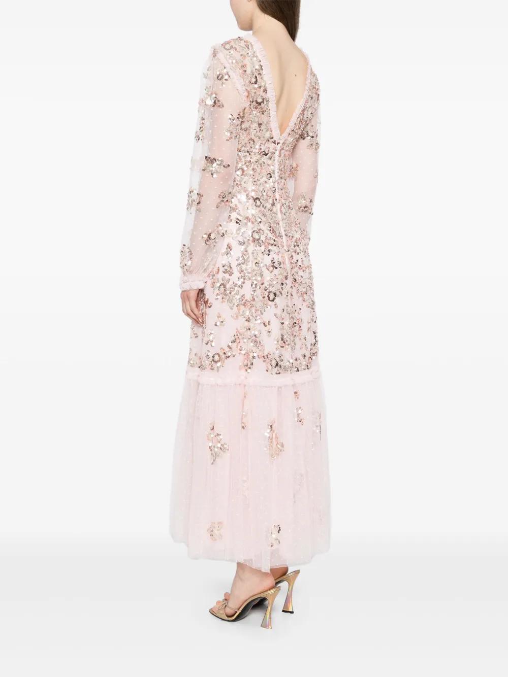 sequin chain V-neck gown Product Image