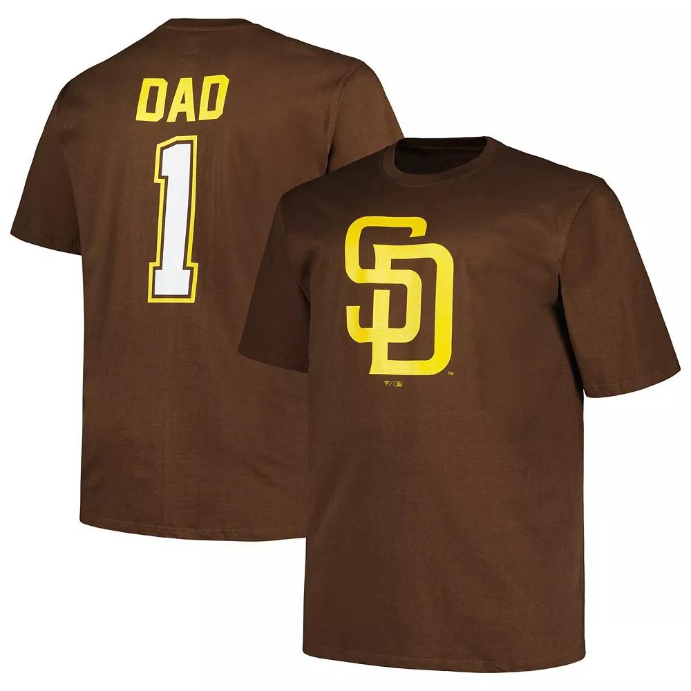 Men's Profile Brown San Diego Padres Big & Tall #1 Dad T-Shirt, Size: 4XB Product Image