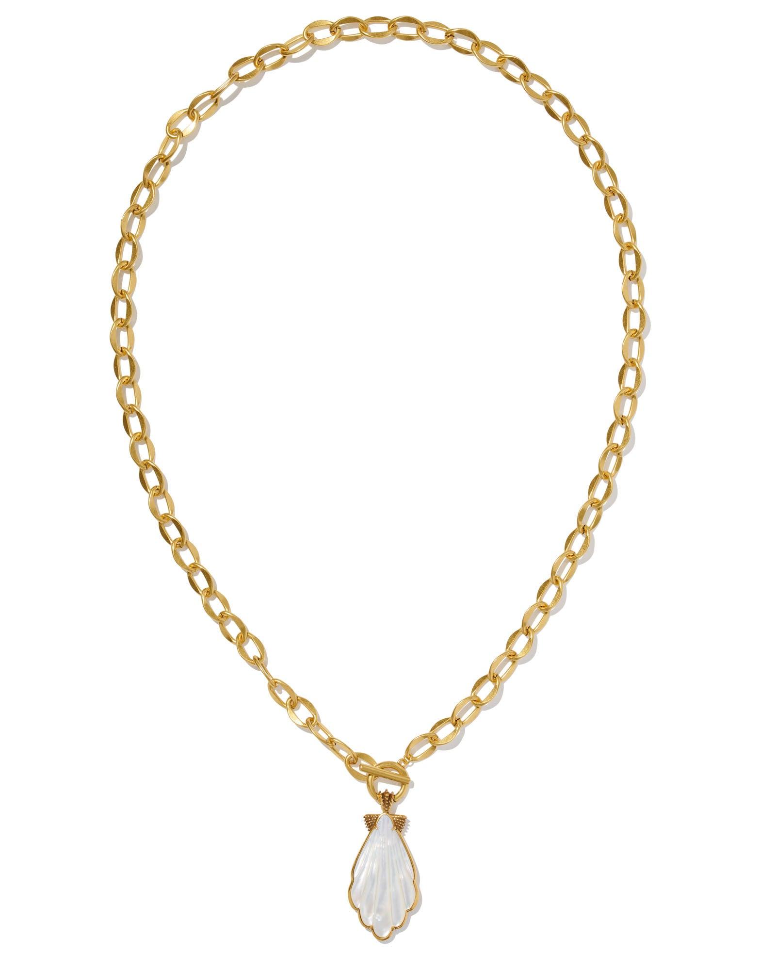 Alexa Vintage Gold Statement Necklace Ivory Mother Of Pearl Product Image