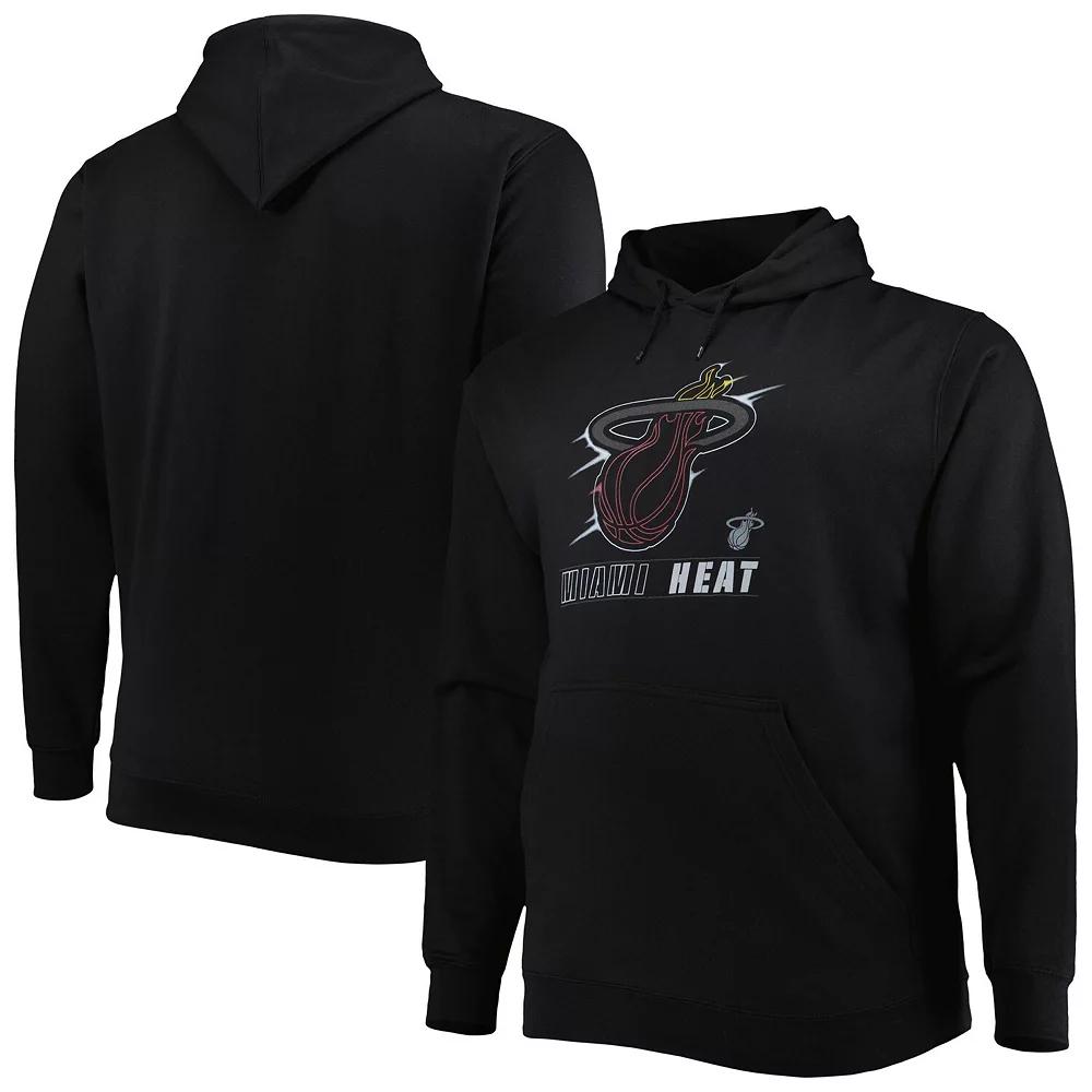 Men's Black Miami Heat Big & Tall Heart & Soul Pullover Hoodie, Size: 2XB, Red Product Image