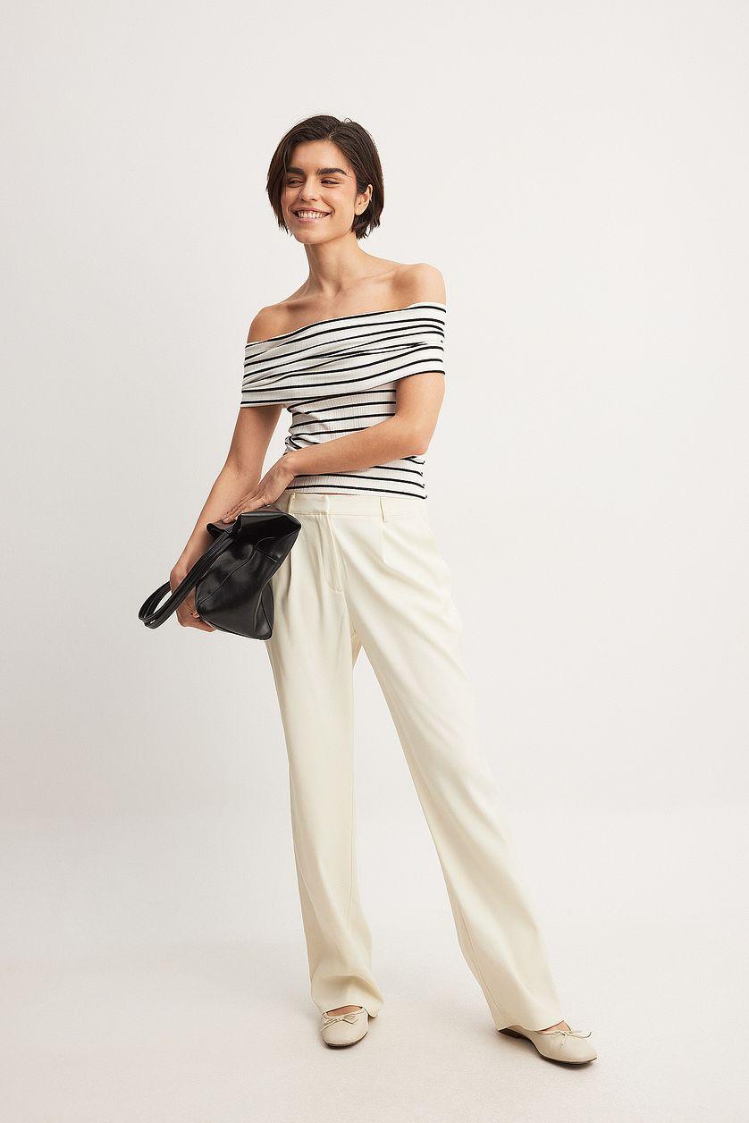 Off Shoulder Rib Top Product Image