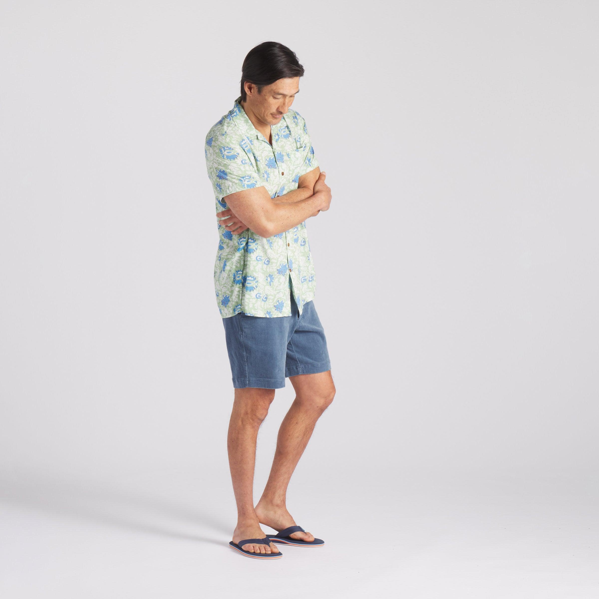 Vintage Hawaiian Camp Collar Shirt - Batik Print Product Image