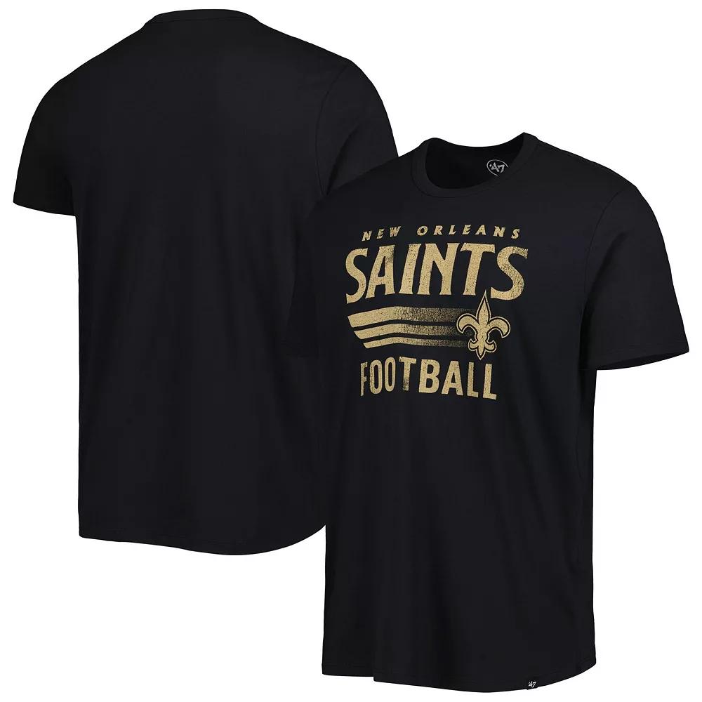 Men's '47 Black New Orleans Saints Wordmark Rider Franklin T-Shirt,  Product Image