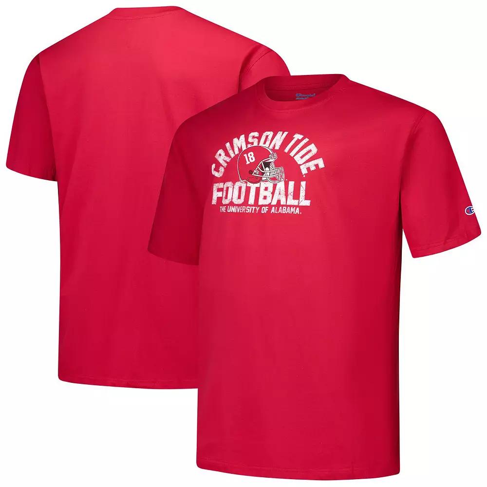 Men's Champion Crimson Alabama Crimson Tide Big & Tall Football Helmet T-Shirt,  Product Image