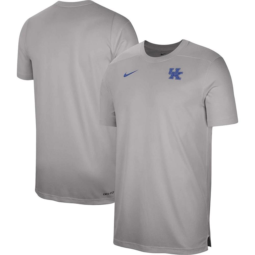 Men's Nike  Heather Gray Kentucky Wildcats Sideline Coaches Performance Top, Size: Medium, Grey Product Image