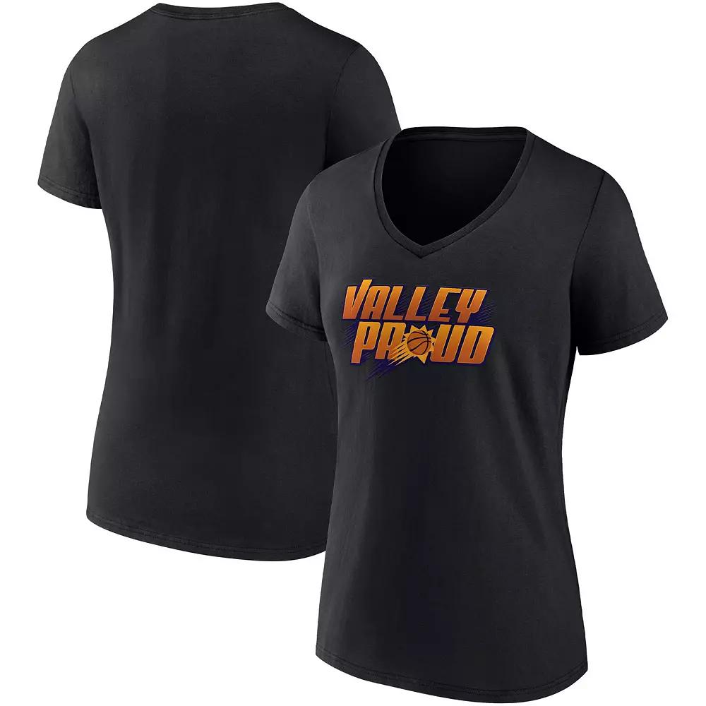 Women's Fanatics Branded Black Phoenix Suns Hometown Collection Valley Proud V-Neck T-Shirt,  Product Image
