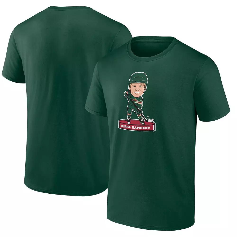Men's Fanatics Branded Kirill Kaprizov Green Minnesota Wild Player Bobblehead T-Shirt,  Product Image
