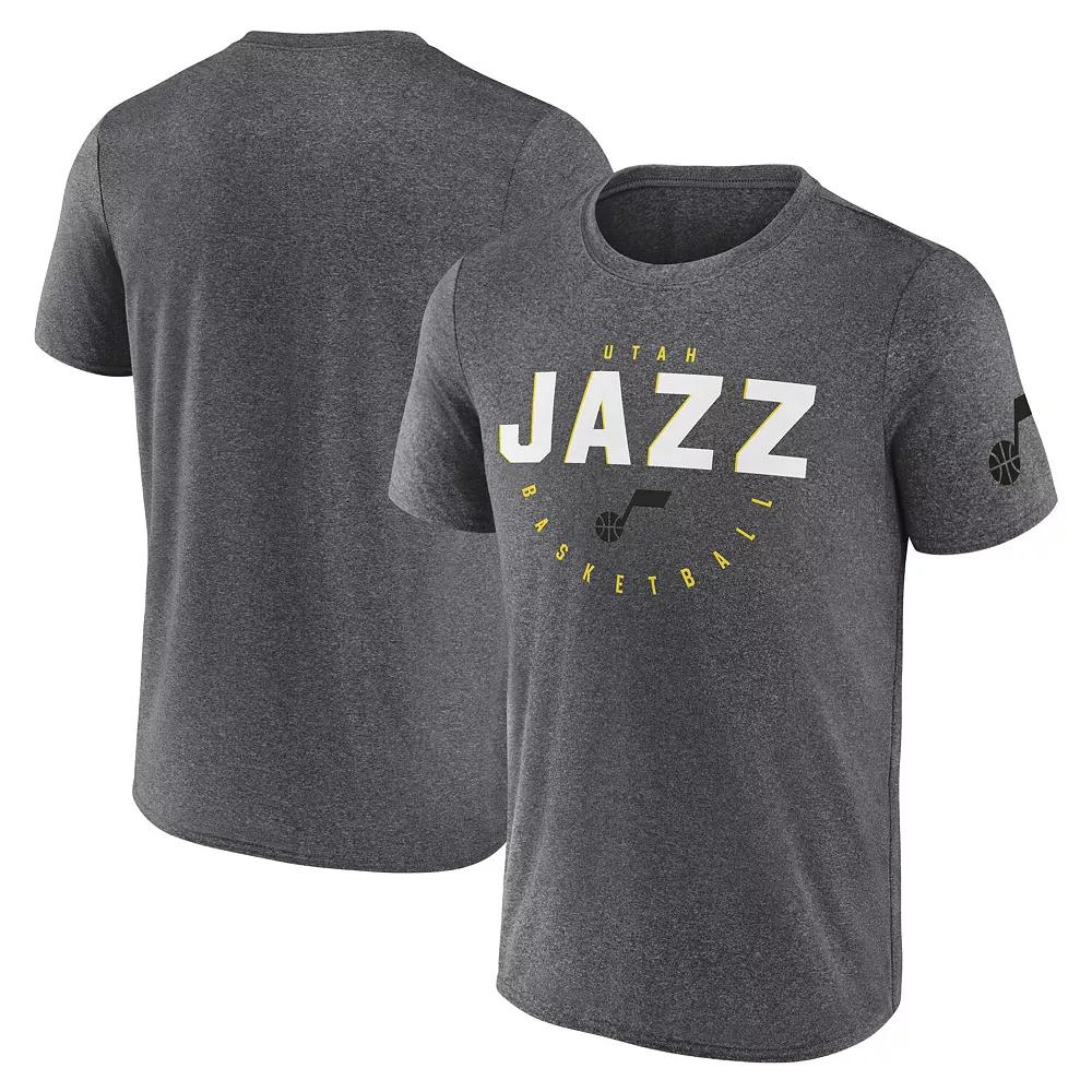 Men's Heather Charcoal Utah Jazz Block Practice Performance T-Shirt,  Product Image