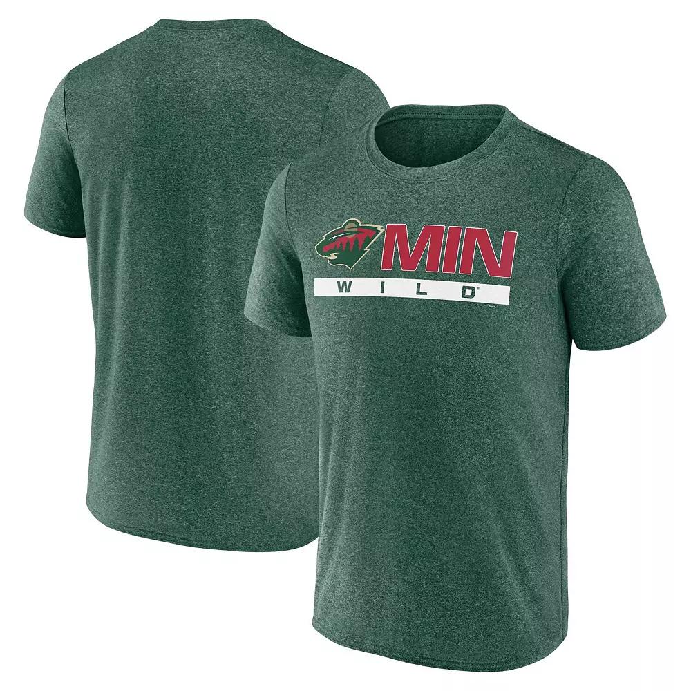 Men's Fanatics Branded Heather Green Minnesota Wild Playmaker T-Shirt,  Product Image