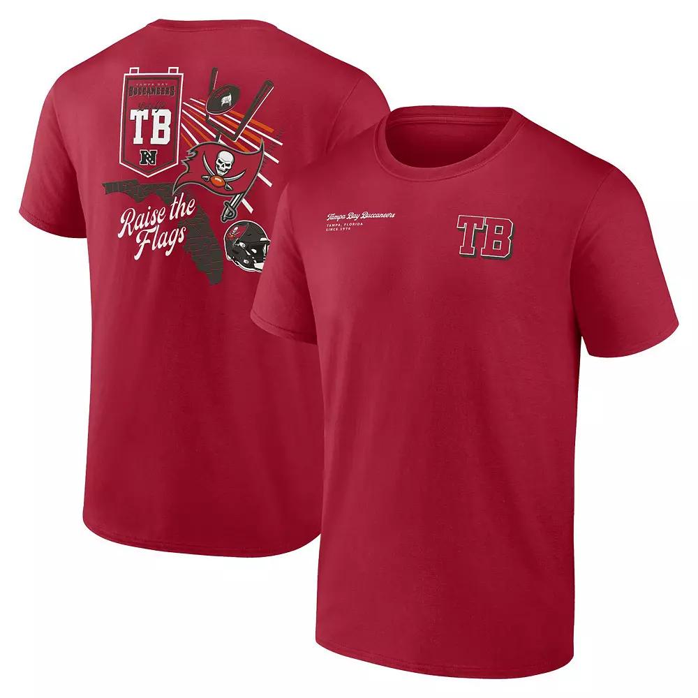 Men's Fanatics Branded Red Tampa Bay Buccaneers Split Zone T-Shirt, Size: Large Product Image