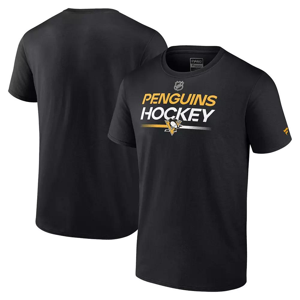 Men's Fanatics Branded Black Pittsburgh Penguins Authentic Pro Primary Replen T-Shirt,  Product Image