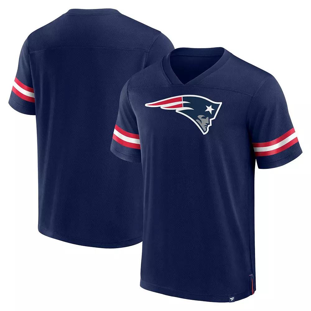 Men's Fanatics Branded  Navy New England Patriots Jersey Tackle V-Neck T-Shirt, Size: XL, Blue Product Image