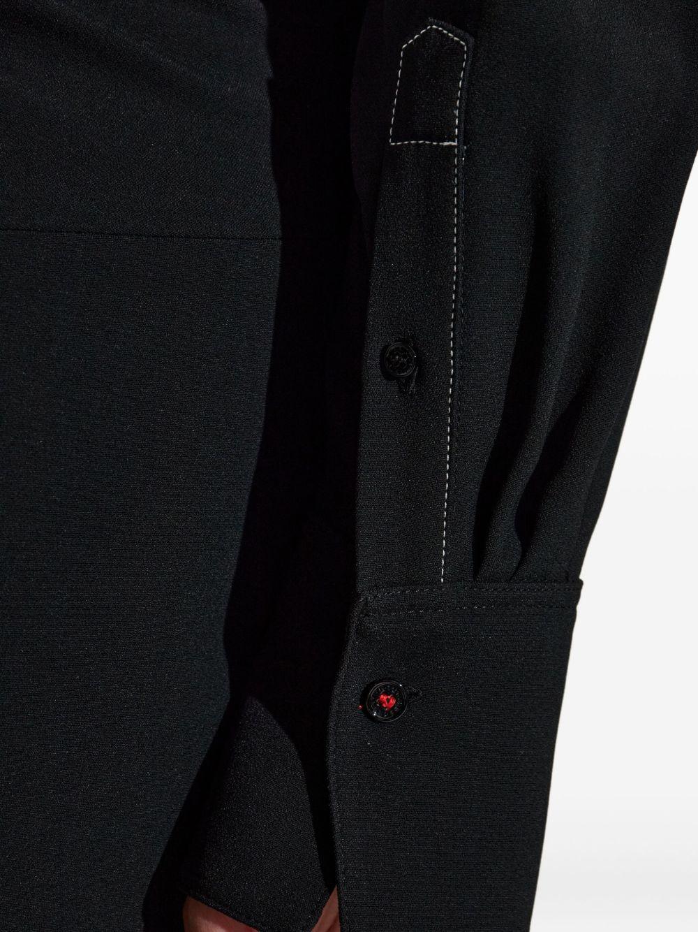 spread-collar long-sleeve midi dress Product Image