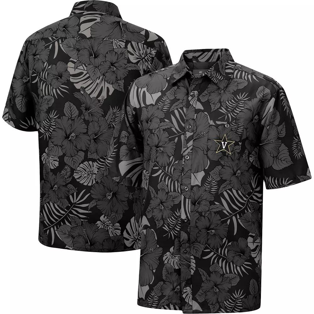 Men's Colosseum Black Vanderbilt Commodores The Dude Camp Button-Up Shirt, Size: XL Product Image