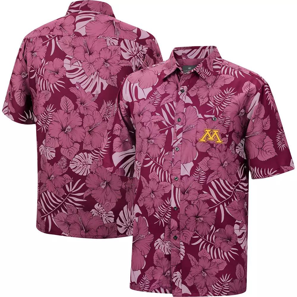 Men's Colosseum Maroon Minnesota Golden Gophers The Dude Camp Button-Up Shirt, Size: Medium, Red Product Image