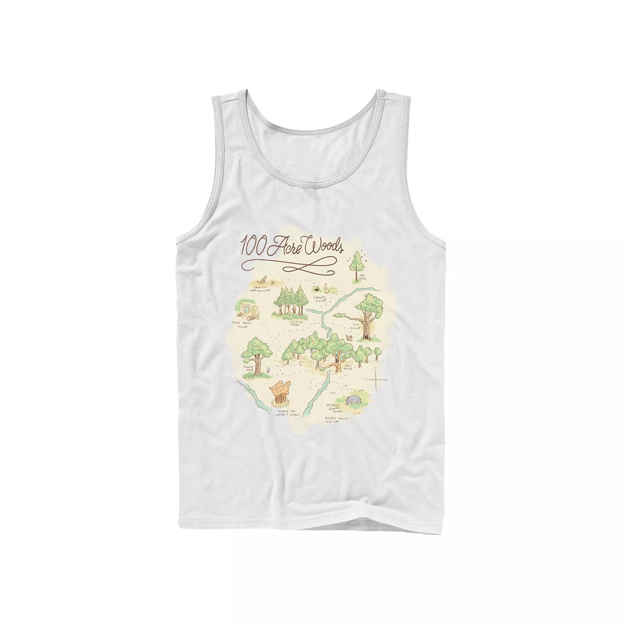 Men's Disney Winnie The Pooh 100 Acre Woods Map Tank Top,  Product Image