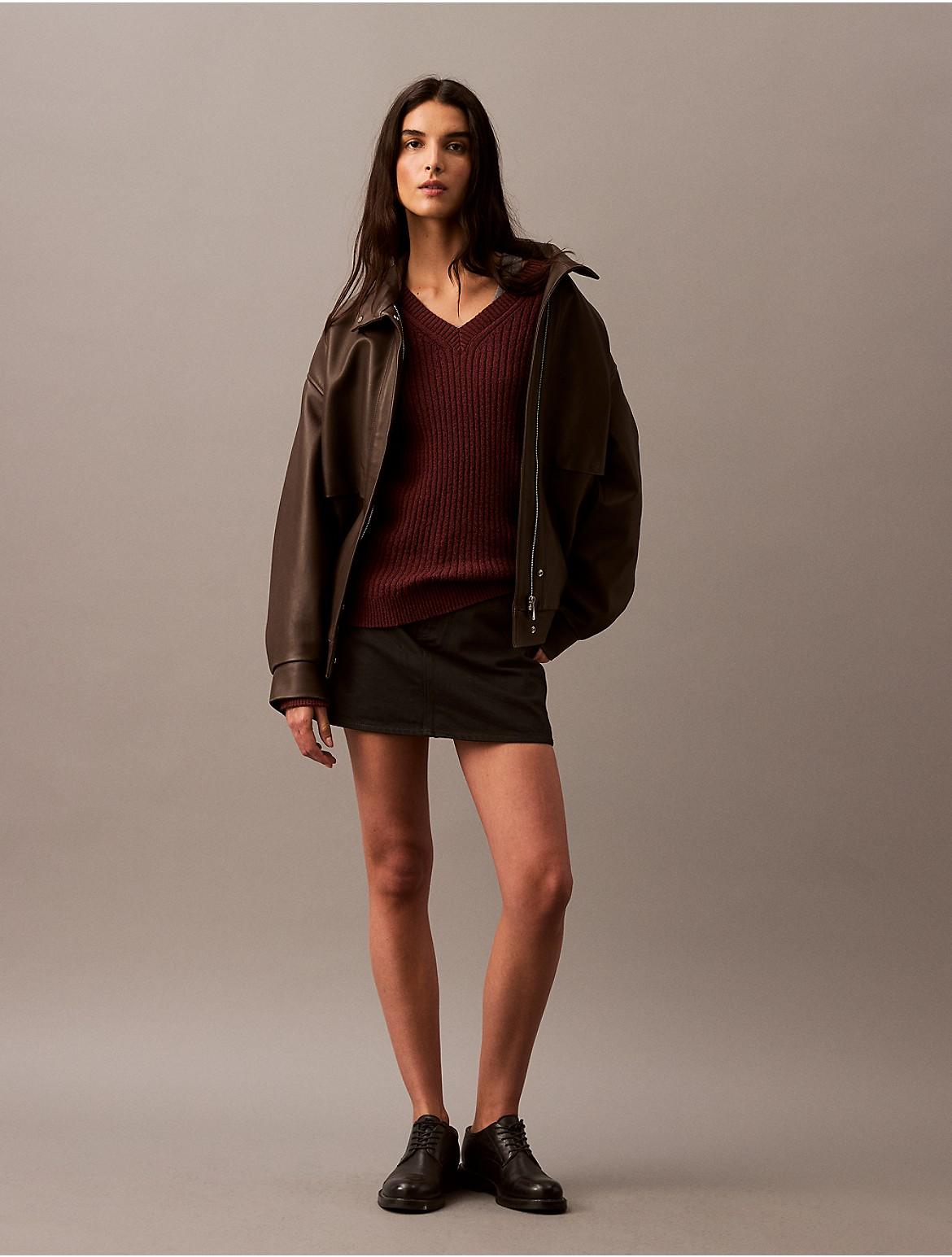 Calvin Klein Womens Soft Rib V-Neck Sweater - Red Product Image