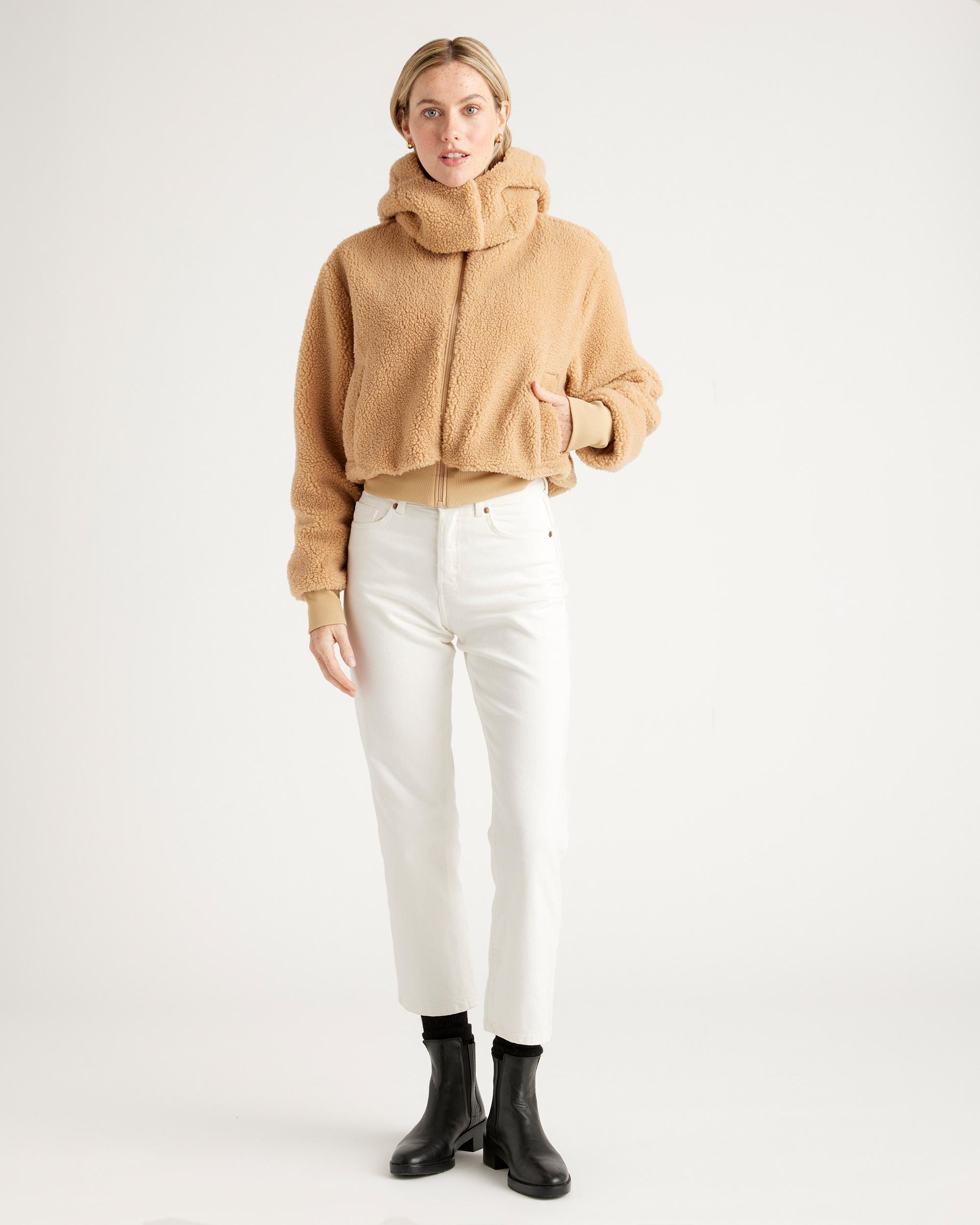 Quince | Women's Hooded Sherpa Jacket Size XS, 100% Polyester Product Image