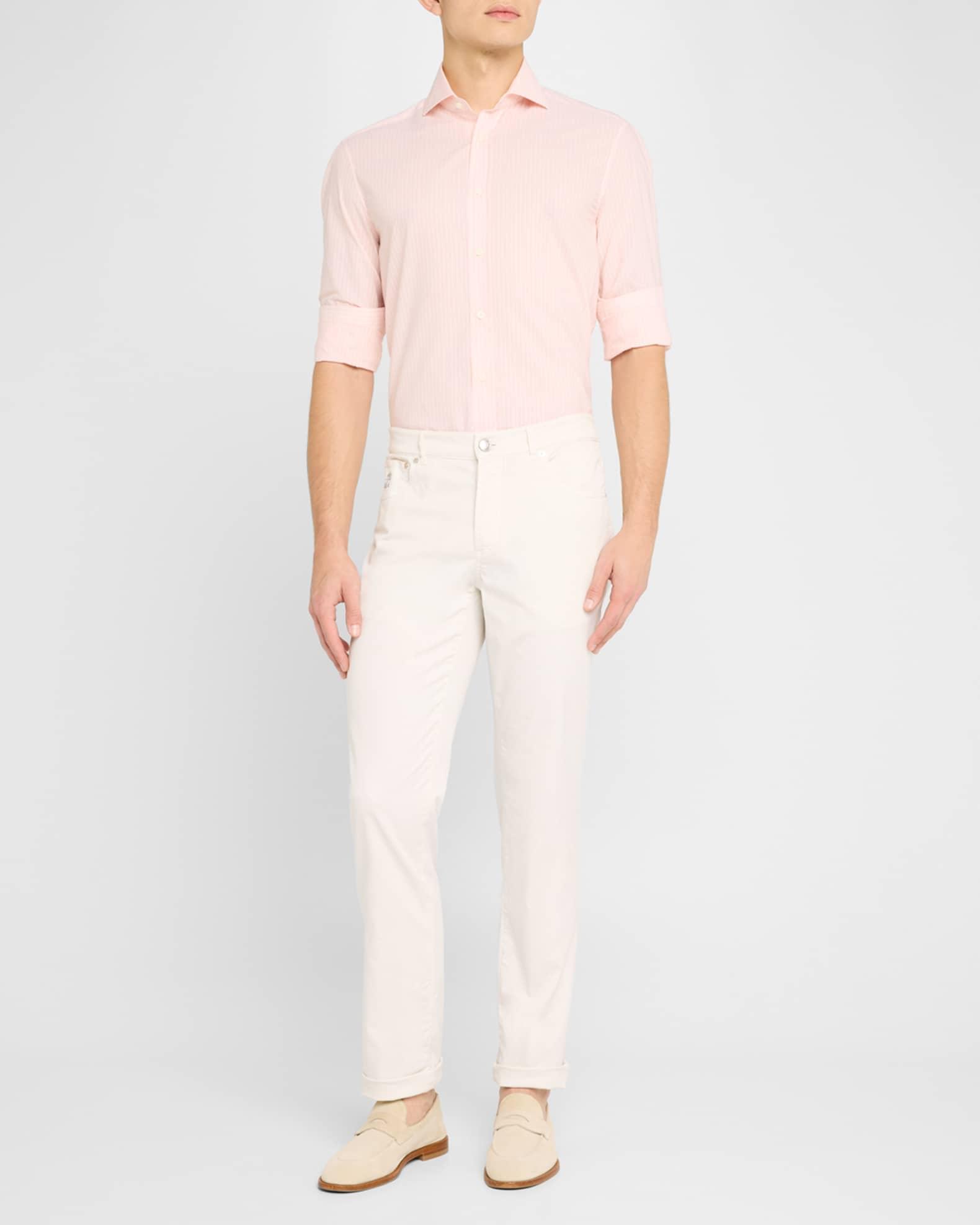 Men's Cotton Chambray Stripe Sport Shirt Product Image