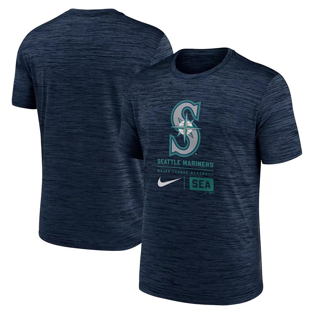 Men's Nike Navy Seattle Mariners Large Logo Velocity T-Shirt,  Product Image