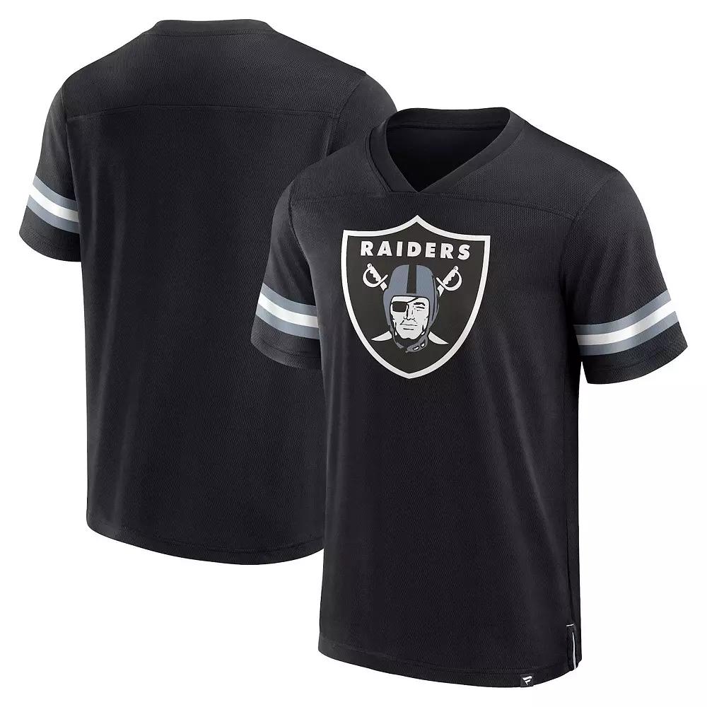 Men's Fanatics Branded Black Las Vegas Raiders Jersey Tackle V-Neck T-Shirt,  Product Image