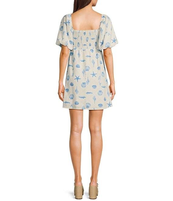 Copper Key Seashell Puff Sleeve Dress Product Image