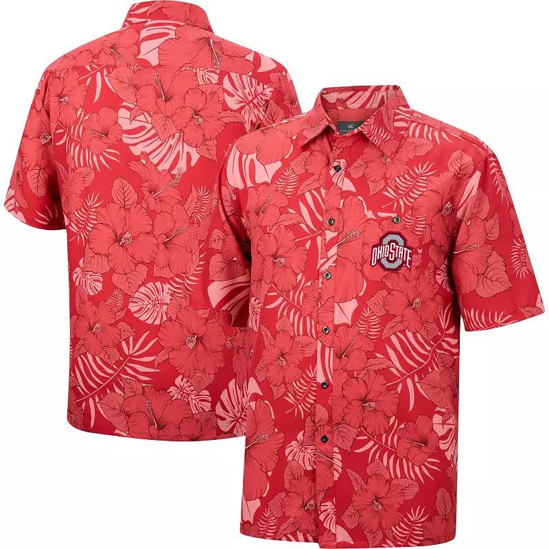 Men's Colosseum Scarlet Ohio State Buckeyes The Dude Camp Button-Up Shirt, Size: Medium, Red Product Image