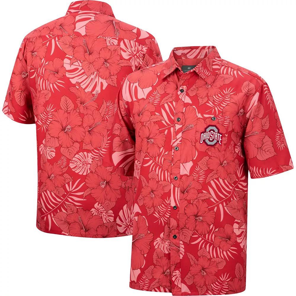 Men's Colosseum Scarlet Ohio State Buckeyes The Dude Camp Button-Up Shirt, Size: Medium, Red Product Image