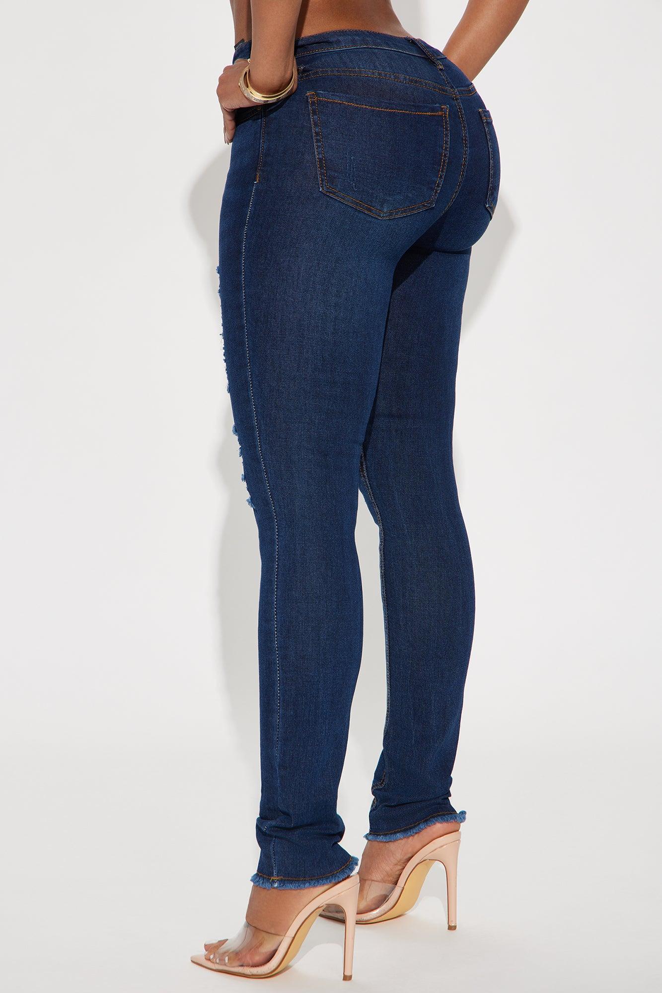 One Hit Wonder Ripped Mid Rise Skinny Jeans - Dark Wash Product Image
