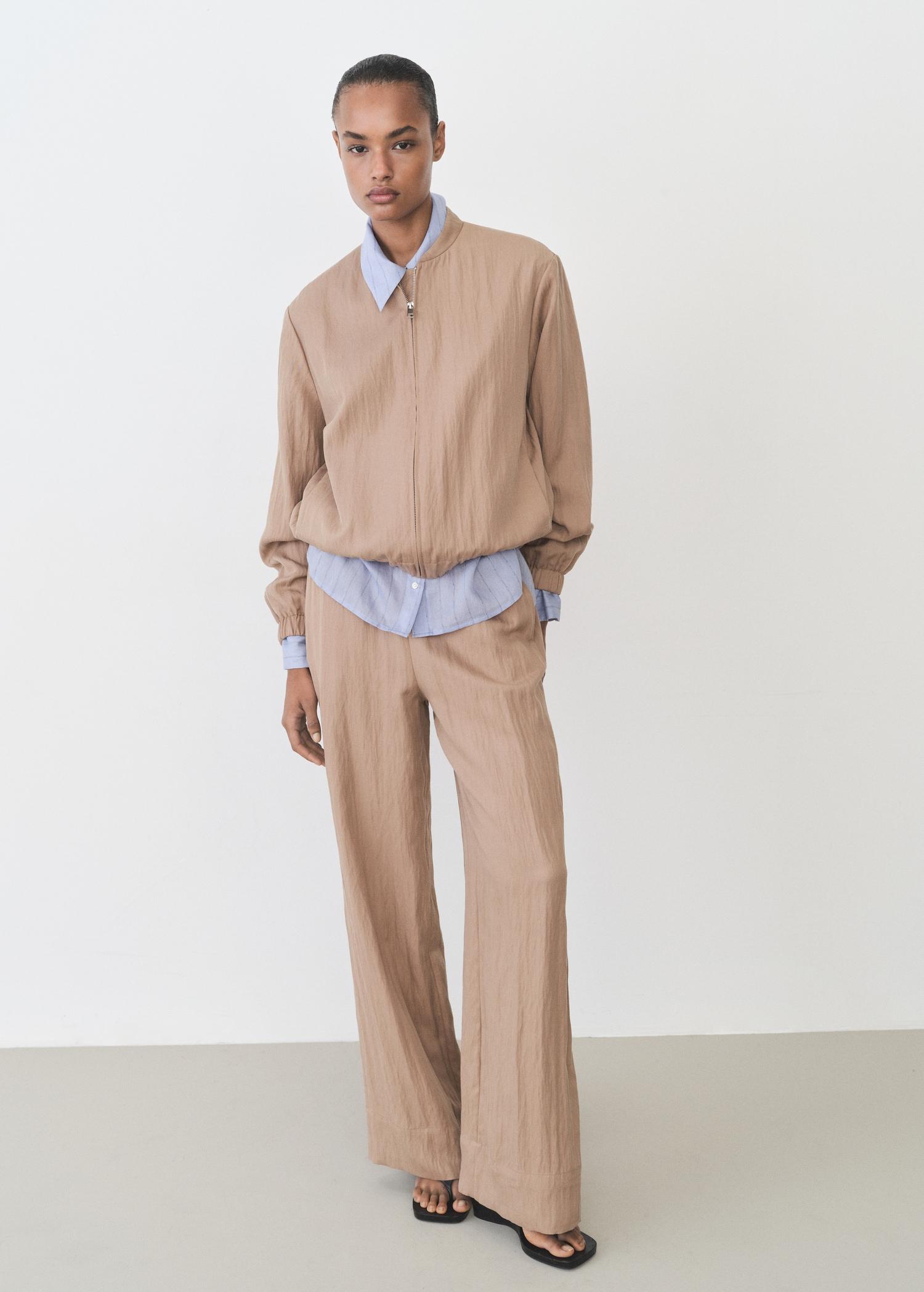 Lyocell bomber jacket - Women | MANGO USA Product Image